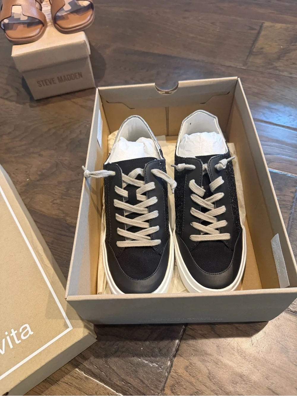 Dolce Vita Black Glitter Low-Top Sneaker